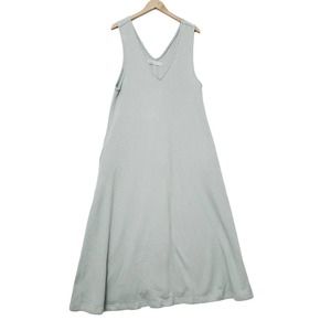 FP Beach Free People Maxi Dress With Pockets Green Sundress Sleeveless Size L